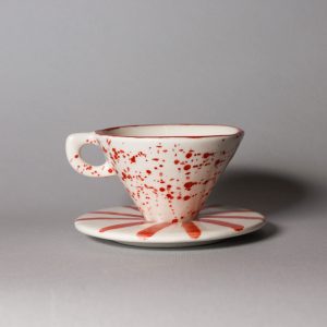 SET 6 TAZZINE CON PIATTINO DESIGN AD IMBUTO